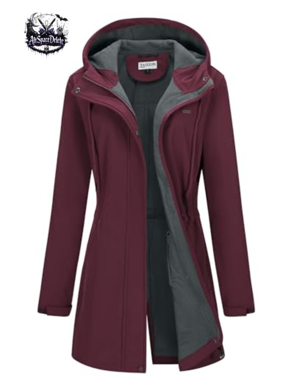 Hooded Softshell Jacket Fleece Lined Waterproof Raincoat, Windbreaker Anorak